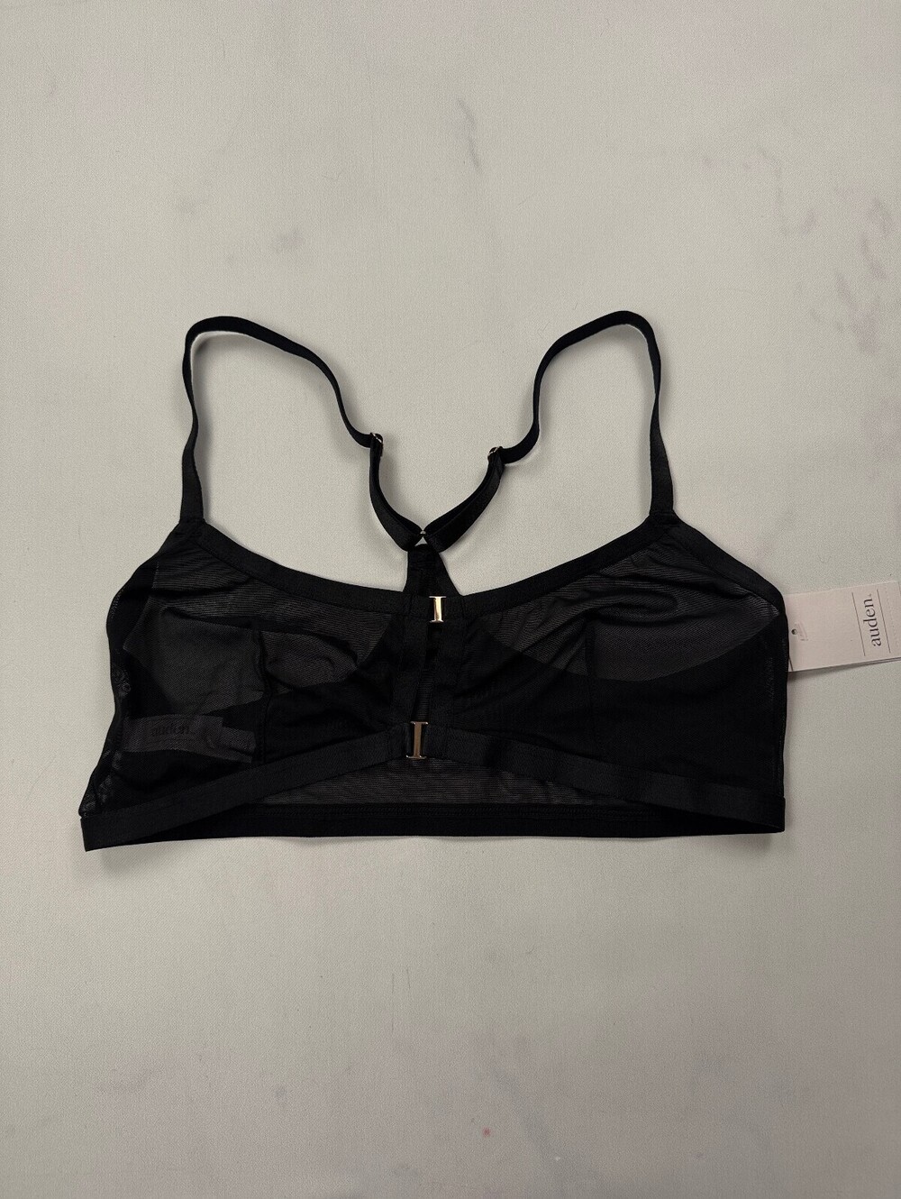 Auden Mesh Bra Black Modern Feminine Fitted - Womens L